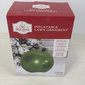 Holiday Time Inflatable Lawn Ornament Oversized Christmas Tree Ball 21"  NEW